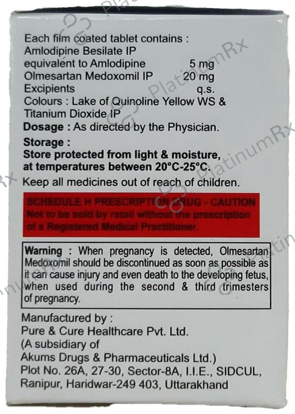 Olcure AM 20 20/5mg Tablet 15s