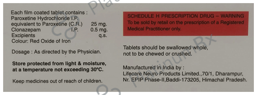 Parobin Fort 25mg/0.5mg Tablet