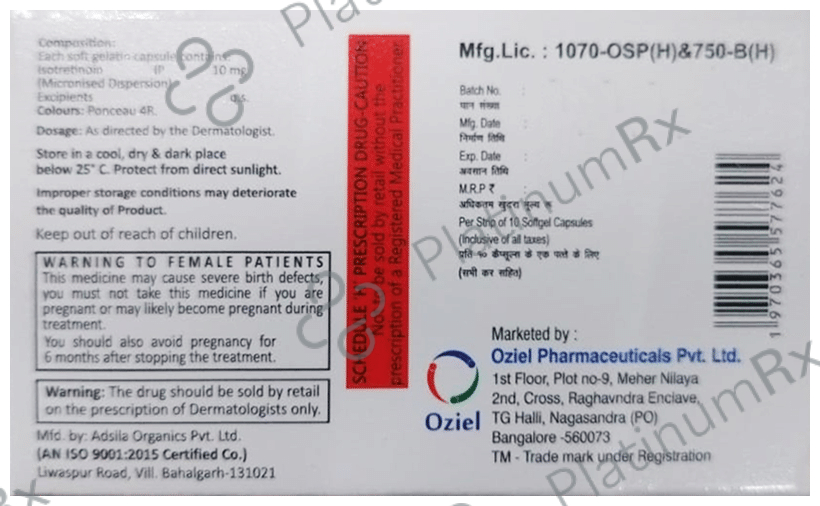Isonise 10mg Capsule