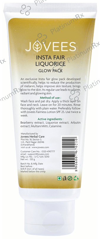 Jovees Liquorice Insta Fair Glow Pack Face Pack