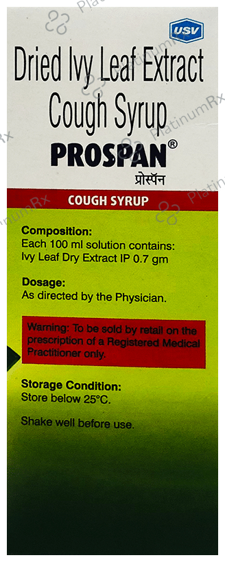 Prospan Dried Ivy Leaf Extract Sugar Free Cough Syrup 100ml