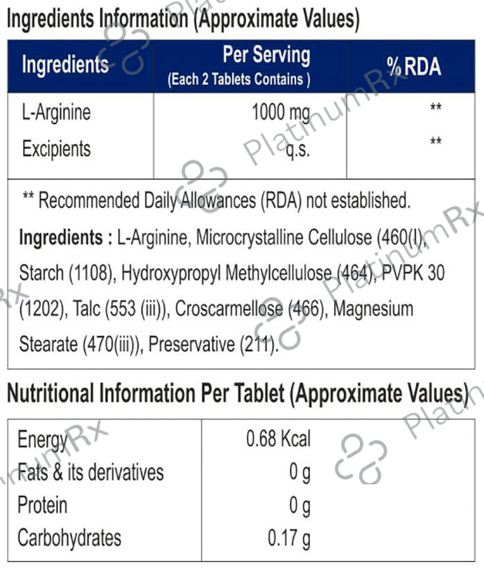HealthXP L-Arginine Tablet 120 tablets