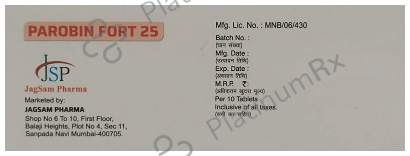 Parobin Fort 25mg/0.5mg Tablet