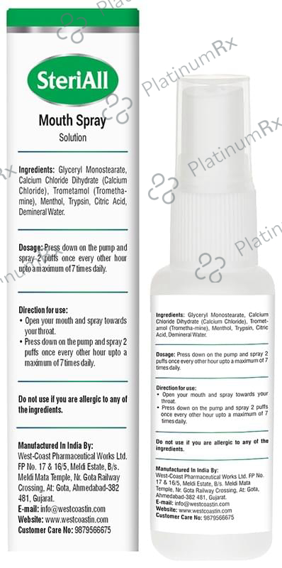 West-Coast SteriAll Enzyme Based Mouth Spray