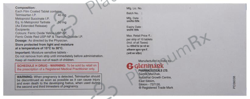 Telma Beta 50/40mg Tablet ER 10s