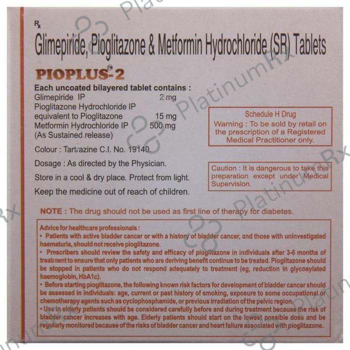Pioplus 2 2/500/15mg Tablet SR 15s