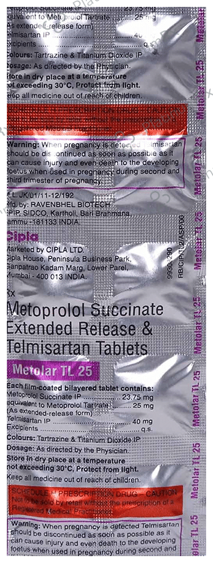 Metolar TL 25/40mg Tablet 10s