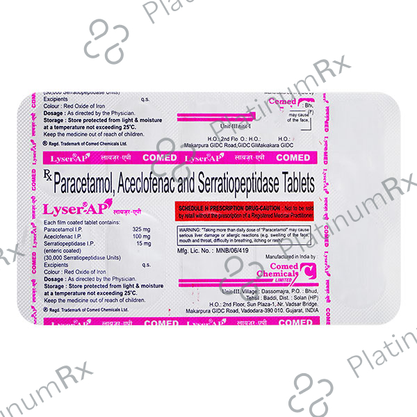 Lyser AP 100/325/15mg Tablet 10s