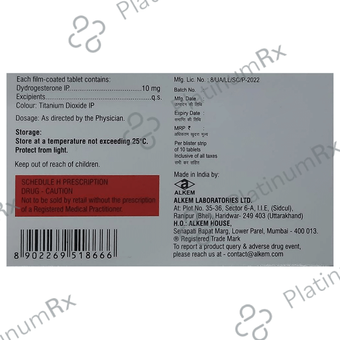 Dydrosure 10mg Tablet 10s