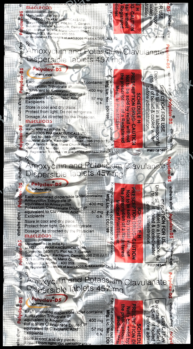 Polyclav DS 400/57mg Tablet 6s