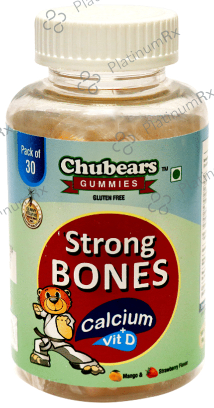 Chubears Strong Bones Gummies Strawberry & Mango Gluten Free
