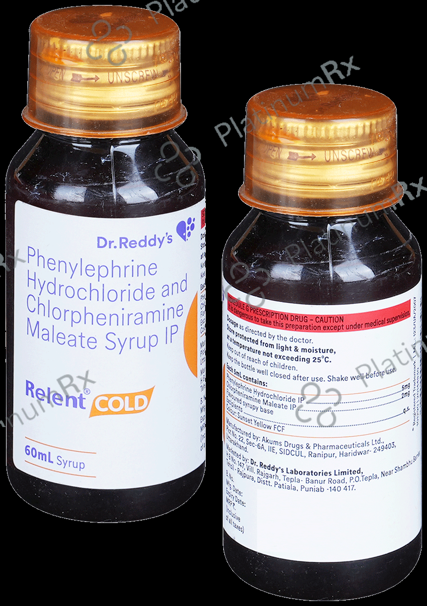 Relent 2/5mg Cold Syrup 60ml