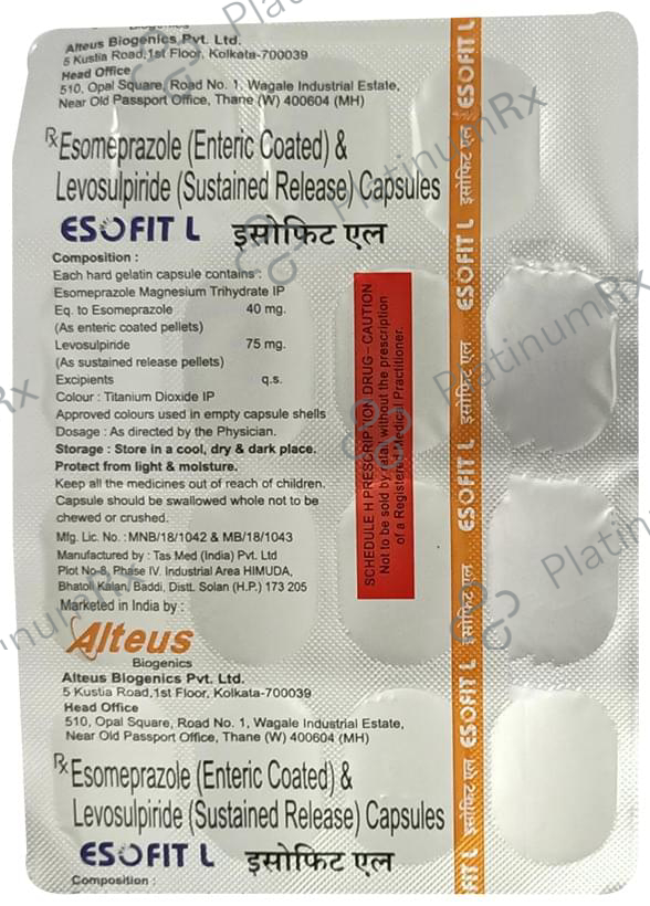 Esofit L 75mg/40mg Capsule