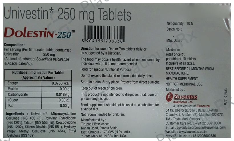 Dolestin 250 Tablet