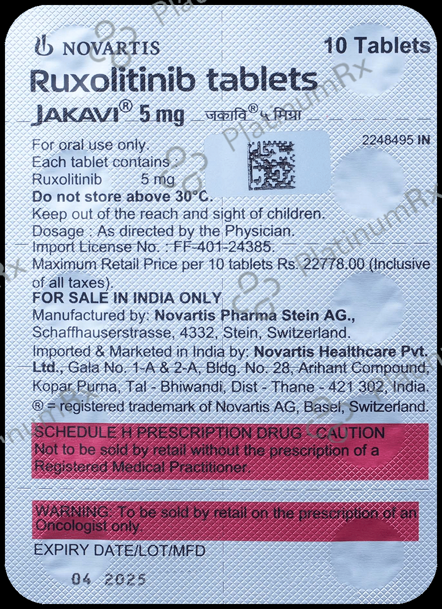 Jakavi 5mg Tablet 10 Tablet