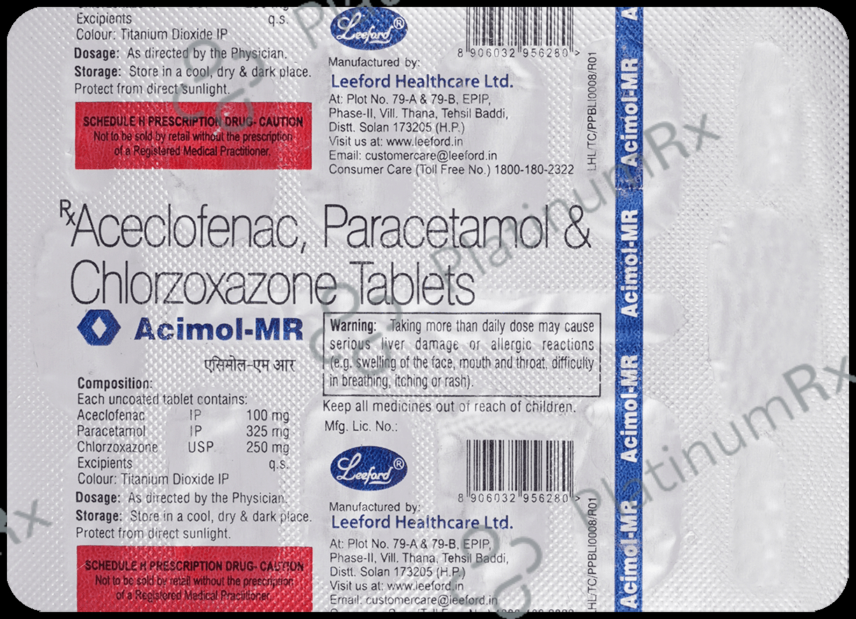 Acimol MR 100/325/250mg Tablet 10s