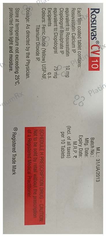 Rosuvas CV 75/10mg Tablet 10s
