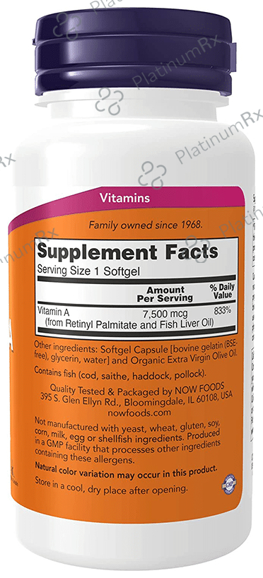 Now Vitamin A 25000 IU Softgels