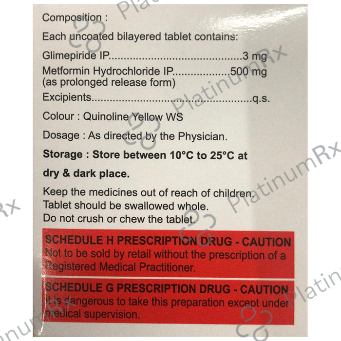 Glimisave M 3/500mg Tablet PR 15s