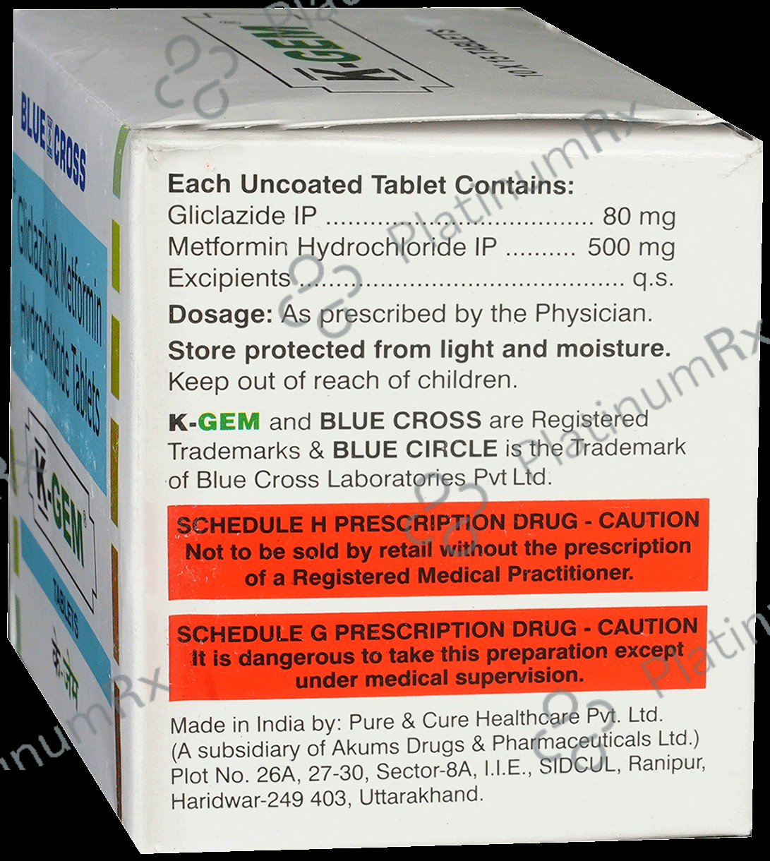 K Gem 80/500mg Tablet 15s