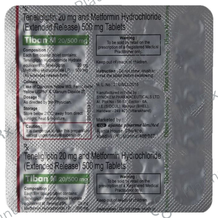 Tiban M 20/500mg Tablet ER 15s