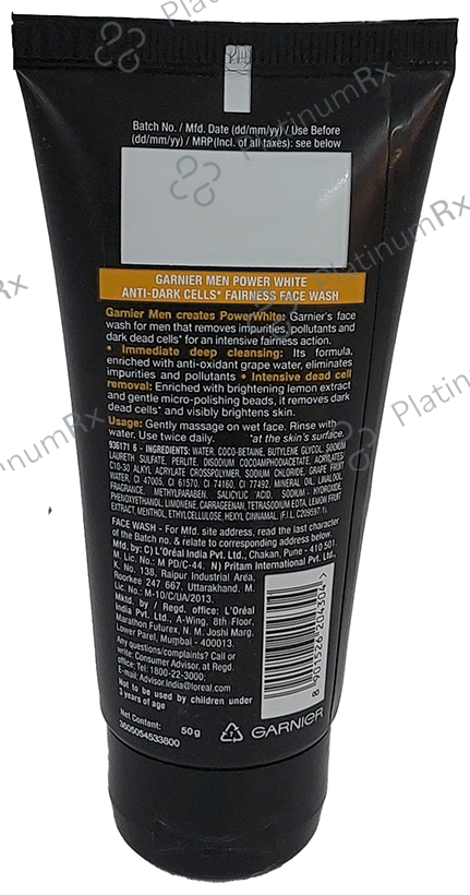 Garnier Men Face Wash Power White Fairness