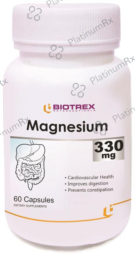 Biotrex Magnesium 330mg for Heart Health, Digestion & Constipation Relief - Capsule