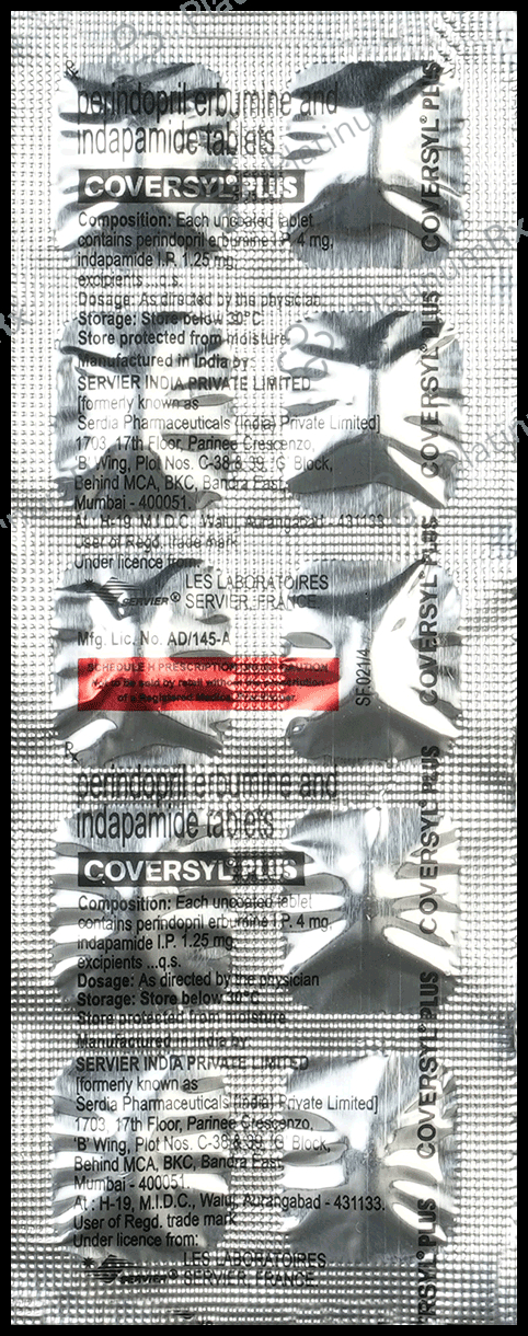Coversyl Plus 1.25/4mg Tablet 10s