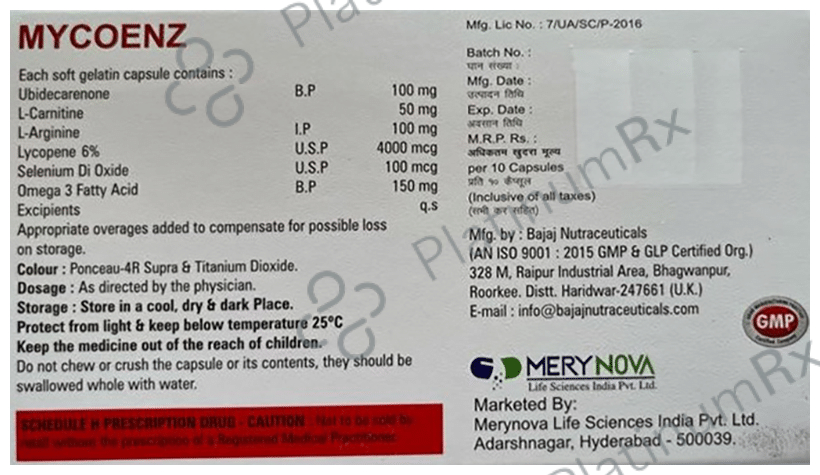 Mycoenz Softgel Capsule