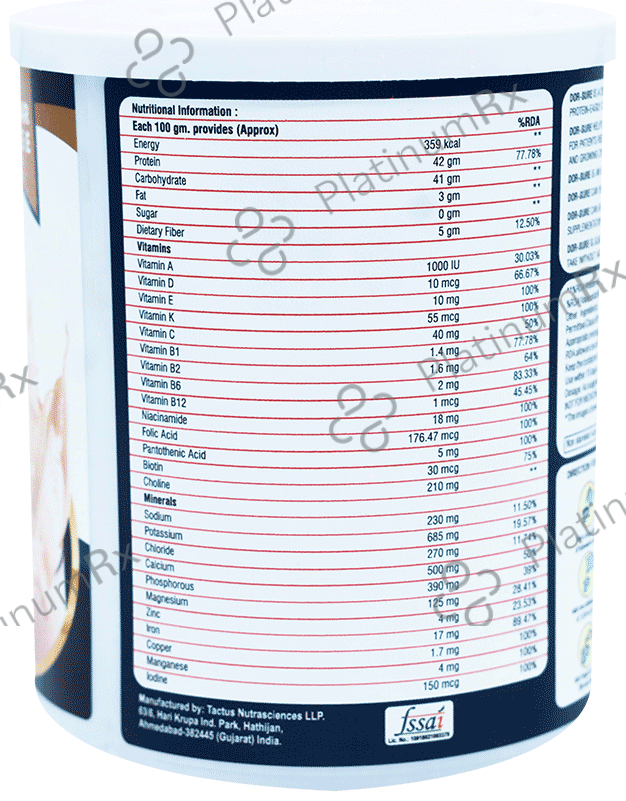Harison Healthcare Dor-Sure Powder Creamy Vanilla Sugar Free