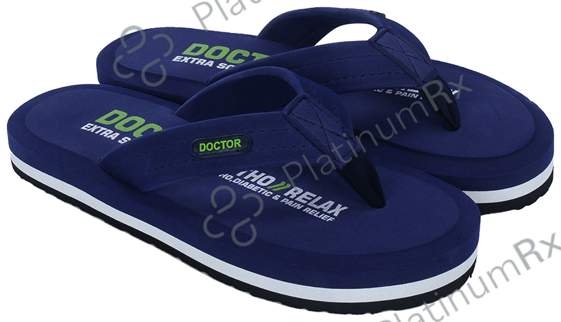 Doctor Extra Soft D32 Skid Resistant -- Lightweight -- Comfortable Footbed -- Memory Foam Bounce Back Technology -- Flip-Flop & Sliders for Men Navy 9
