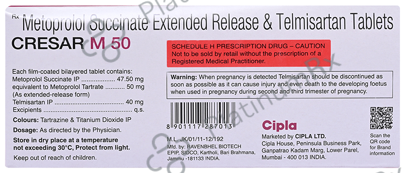 Cresar M 40/50mg Tablet 10s
