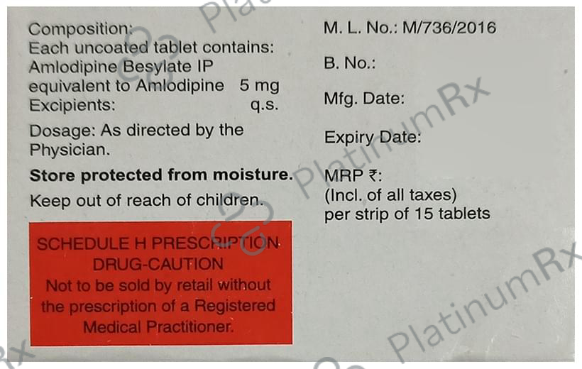 Amlosafe 5mg Tablet 15