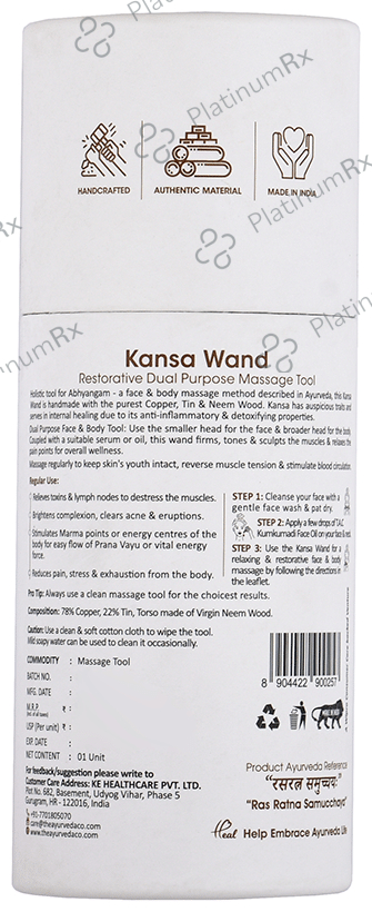 TAC The Ayurveda Co. Kansa Wand Restorative Dual Purpose Massage Tool