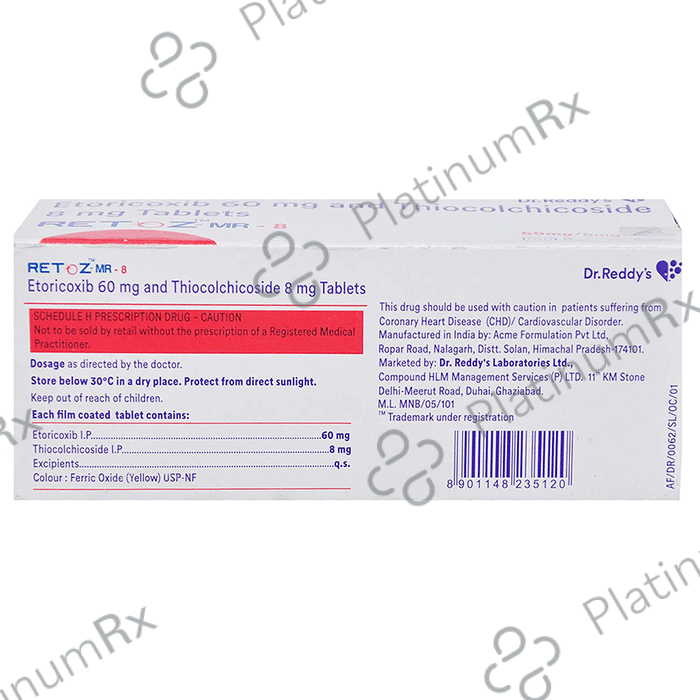 Retoz MR 60/8mg Tablet 10s