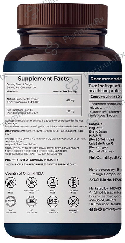 Miduty Pure & Natural Vitamin E Softgels