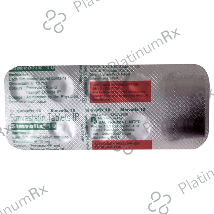 Simvofix 10mg Tablet 10s