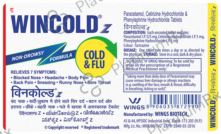 Wincold Z Tablet 5/325/5
