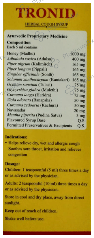 Vedamagik Tronid Herbal Cough Syrup