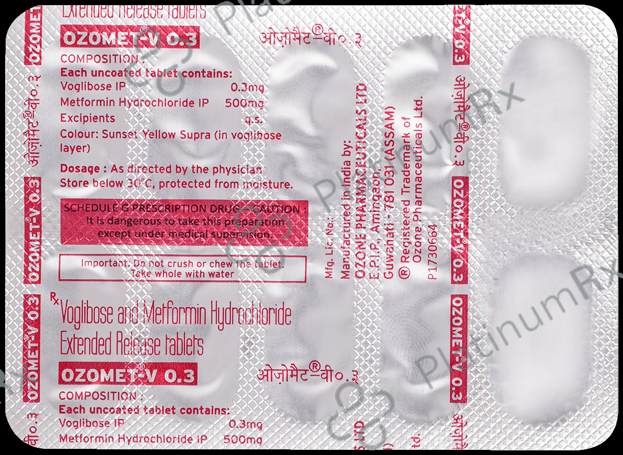 Ozomet V 500mg/0.3mg Tablet 10 tablets