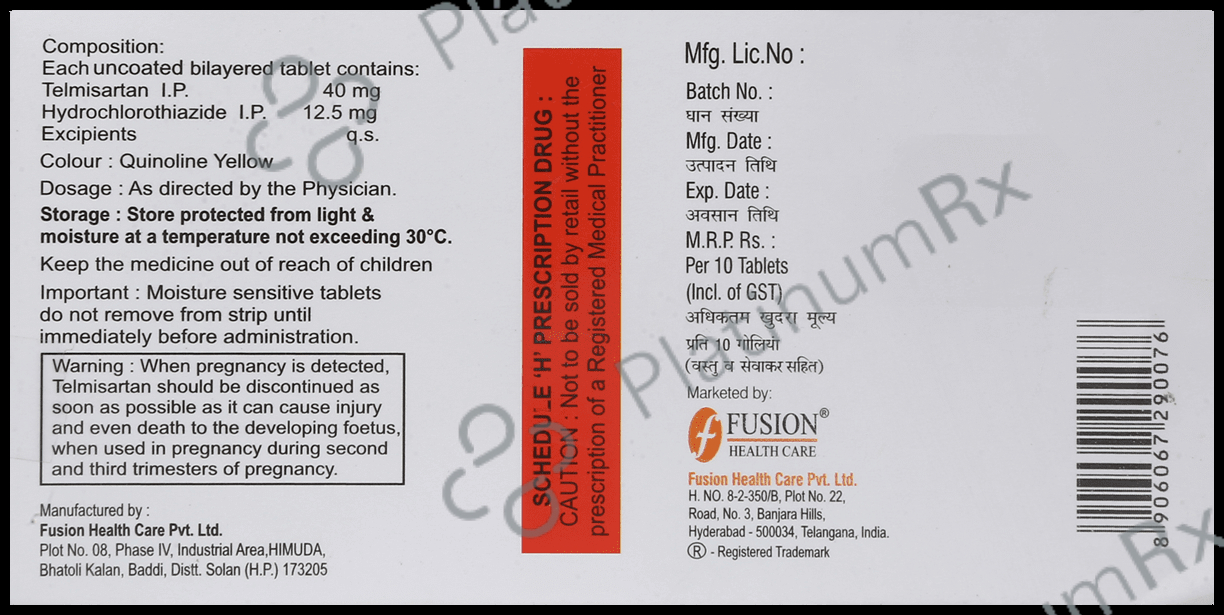 Teldawn H 12.5/40mg Tablet 10s