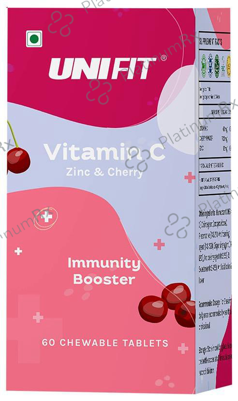 Unifit Vitamin C Chewable Tablet with Zinc & Cherry Extract (60 Each) 1 Bottle