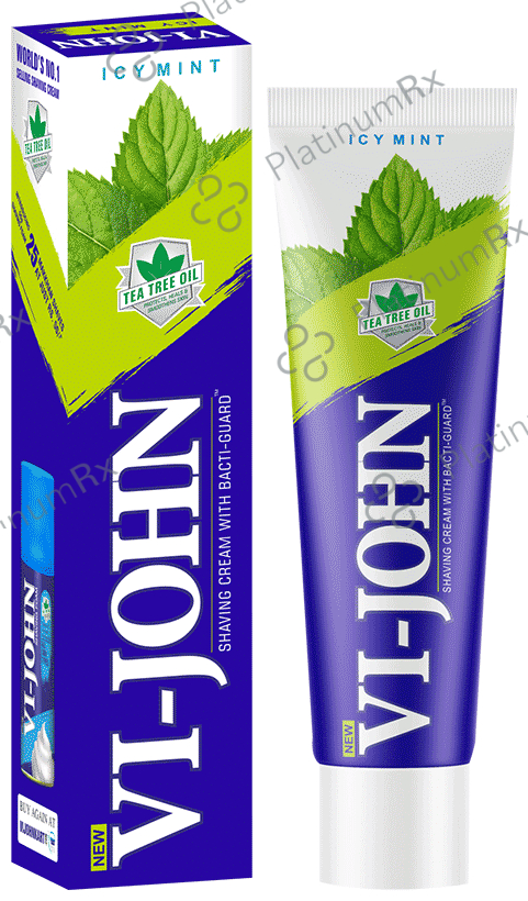 Vi-John Shaving Cream with Tea Tree Oil and Bacti Guard Icy Mint