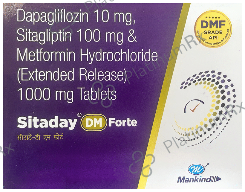 Sitaday DM 10/1000/100mg Tablet 15s
