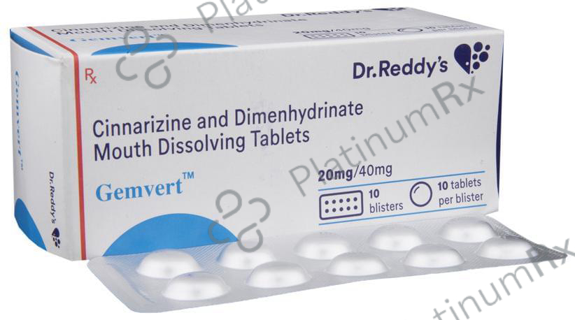 Gemvert 20/40mg Tablet 10s
