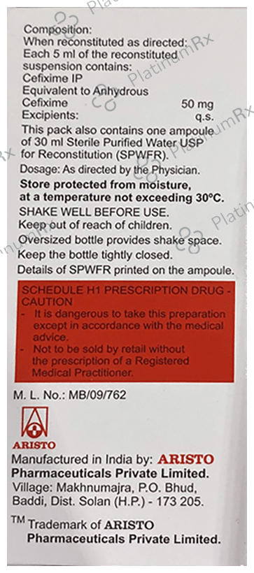 Maxicef O 50mg Oral Suspension 30ml