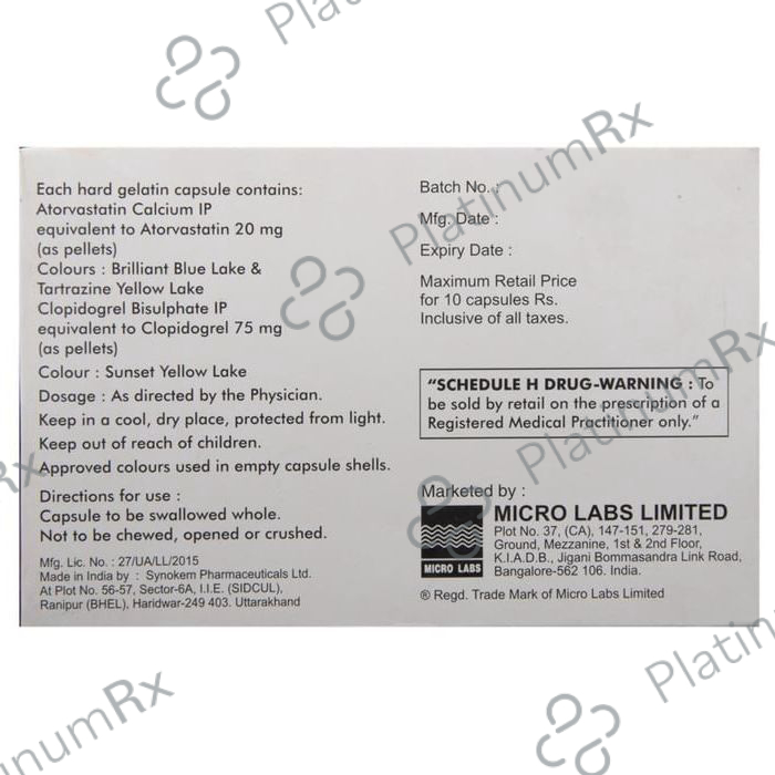 Avas CV 20/75mg Capsule 10s