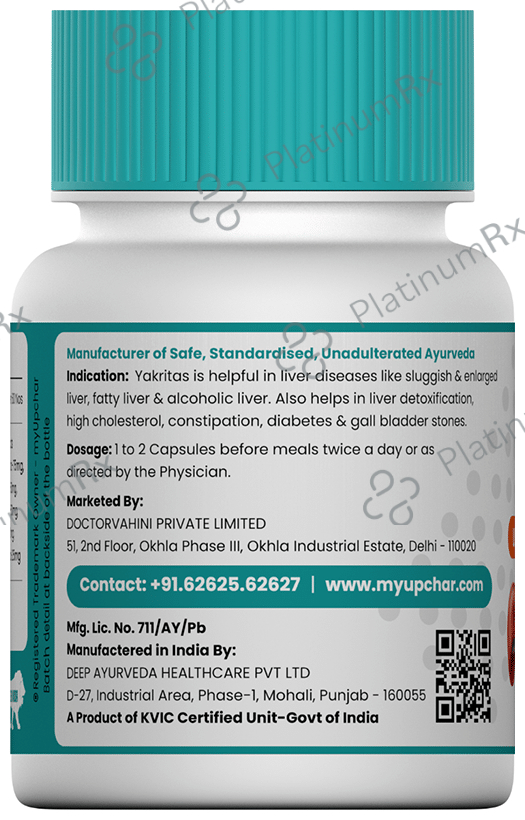 Myupchar Ayurveda Yakritas Extra Based Vegan Capsule
