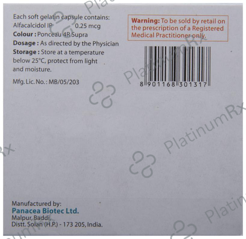 Alphadol 0.25mcg Capsule 10s