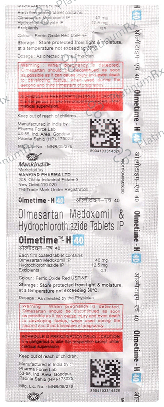 Olmetime H 12.5/40mg Tablet 10s